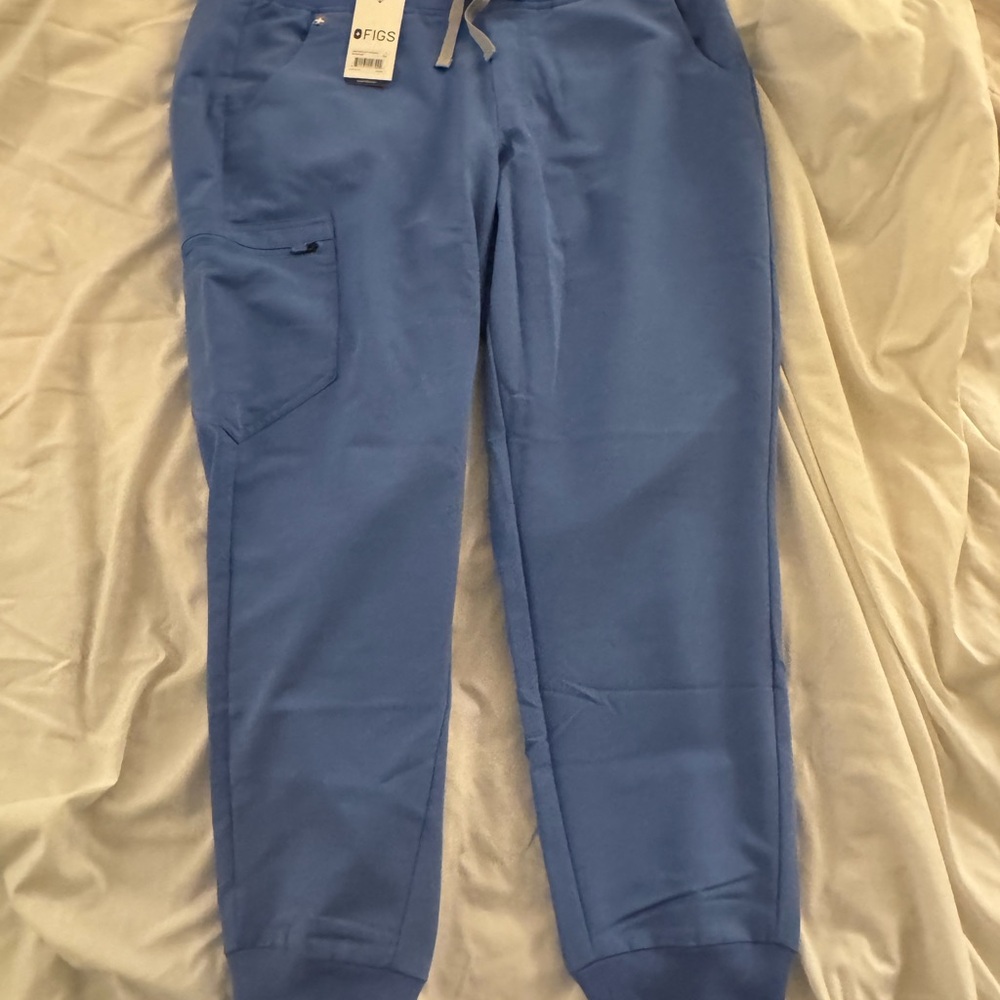 Figs Light Blue Scrub Jogger